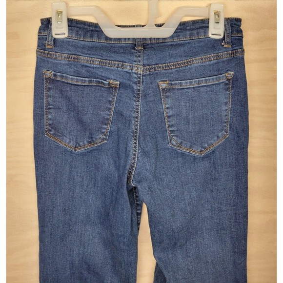 C'est Toi Women's SZ 9/28 Denim Jeans Black Label Button Fly Raw Hem Bell Bottom - Picture 8 of 10